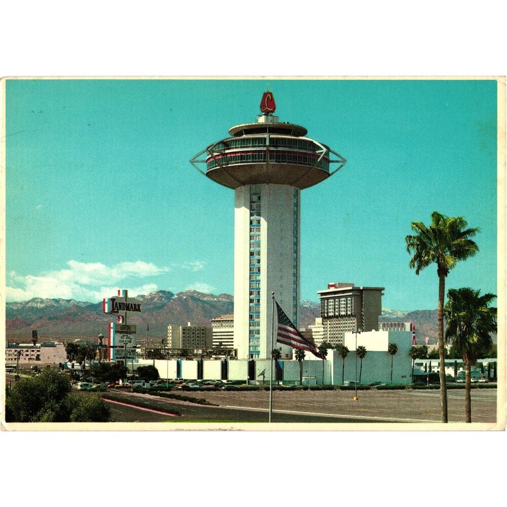 Vintage Landmark Hotel Casino Las Vegas Postcard 1986 John Hinde Unused Original
